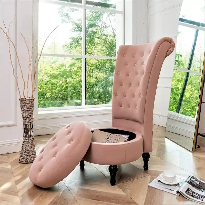 Gosser 20 Wide Velvet High Back Vanity Chair