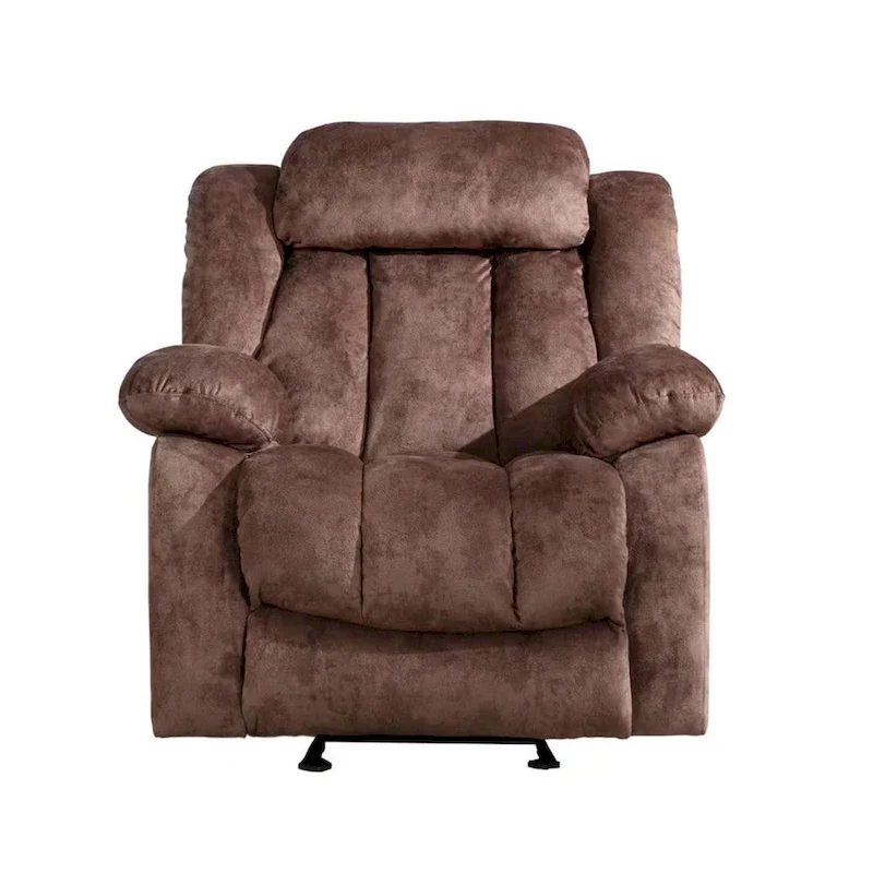 Soft Fabric Overstuff Manual Recliner with Massager and Heat