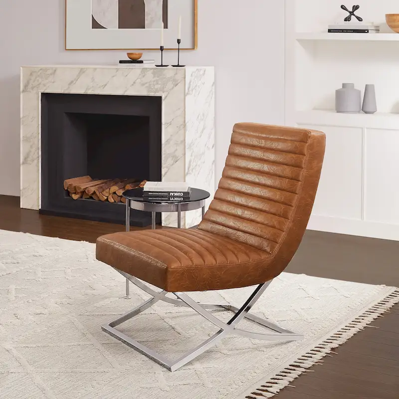 Art Leon Retro Armless Leather Chair