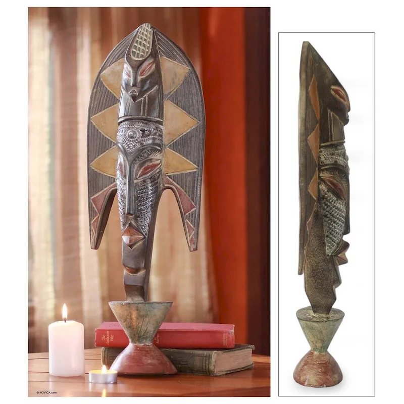 Handmade Man Named Asuo Ghanaian wood sculpture (Ghana) - 52 x 20 x 11