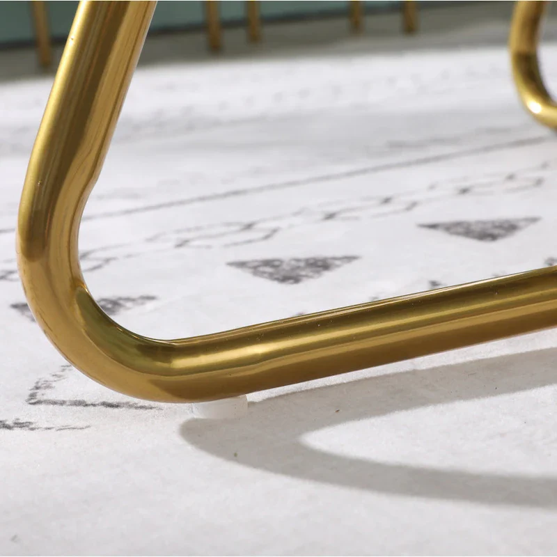 Pink Modern 28 Polyester Upholstered Accent Chair with Gold Tone Finished Base and Metal Sled Legs