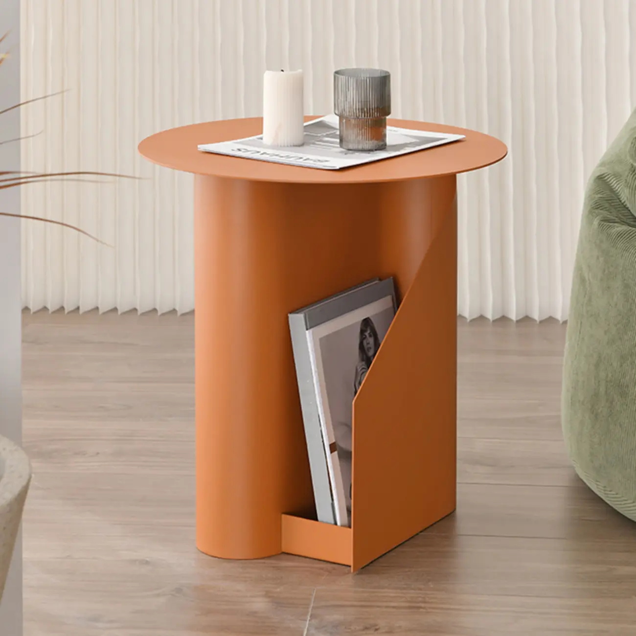 Scandinavian Abstract Iron Small Round Side Table