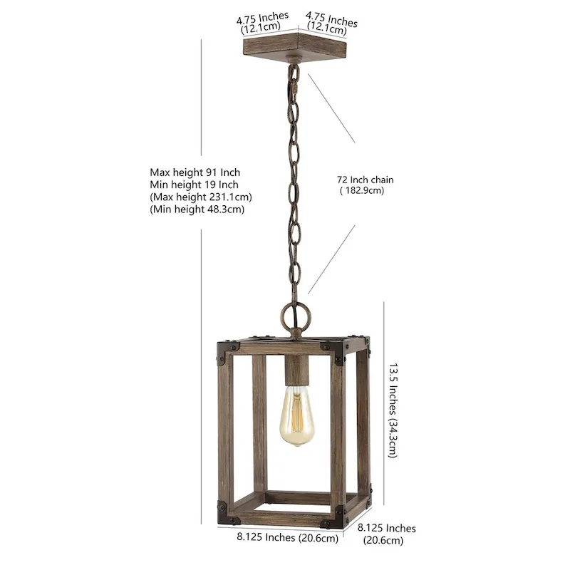 Turing 8.13  Adjustable Iron Rustic Farmhouse LED Pendant, Brown by JONATHAN Y