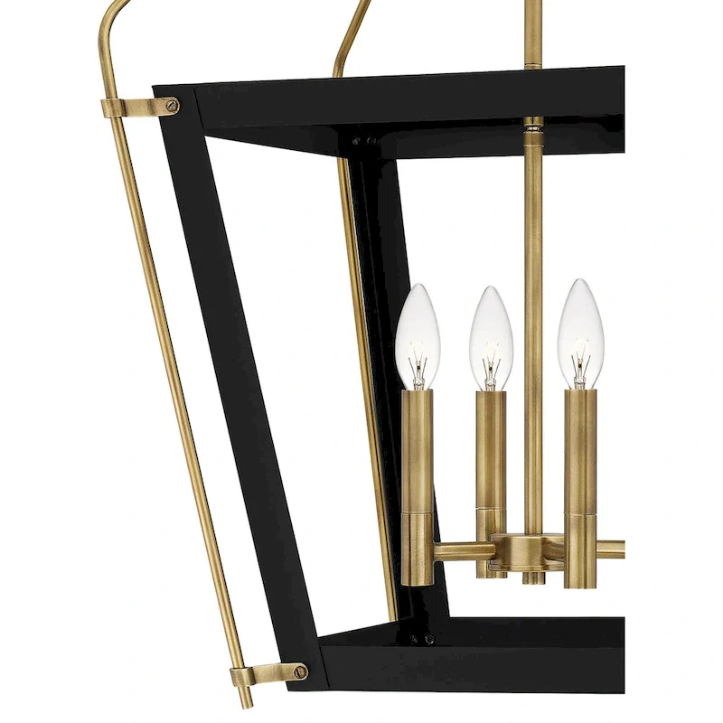 Abbeville 4-Light Earth Black Pendant with Gold Accents