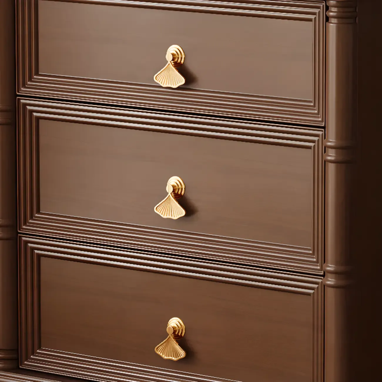 Traditional Rectangular Solid Wood 3-Drawer Black Nightstand