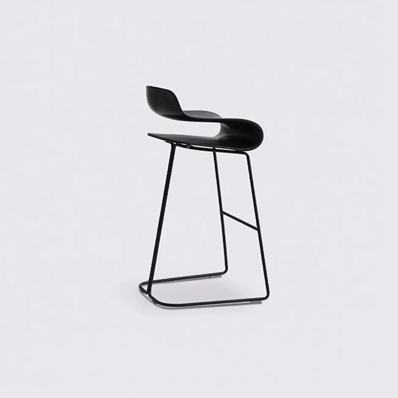 Industrial Plastic Steel Frame Low Back Armless Bar Stool