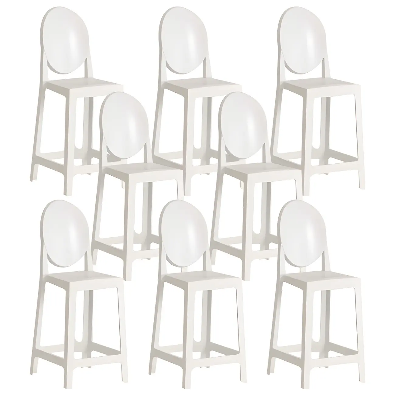 Modern Acrylic Smooth Elegant Circular Backrest Bar Stool