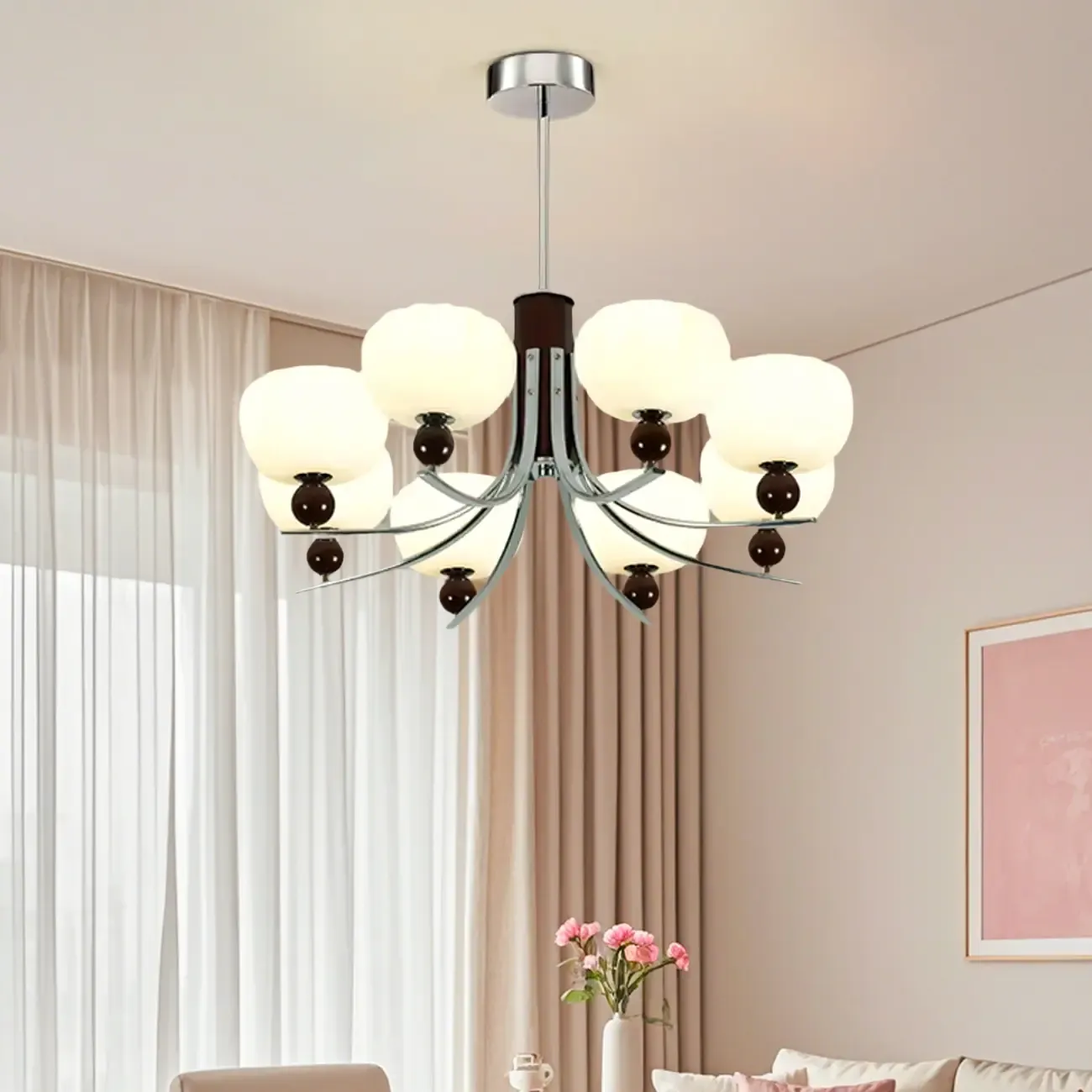 Modern Metal LED Chandelier for Living Room Decor