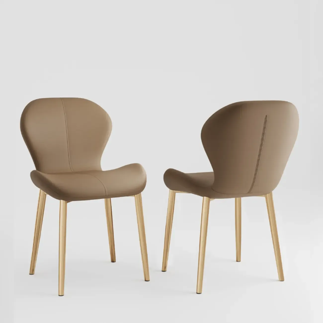 Modern Wingback Faux Leather Upholstered Dining Chair