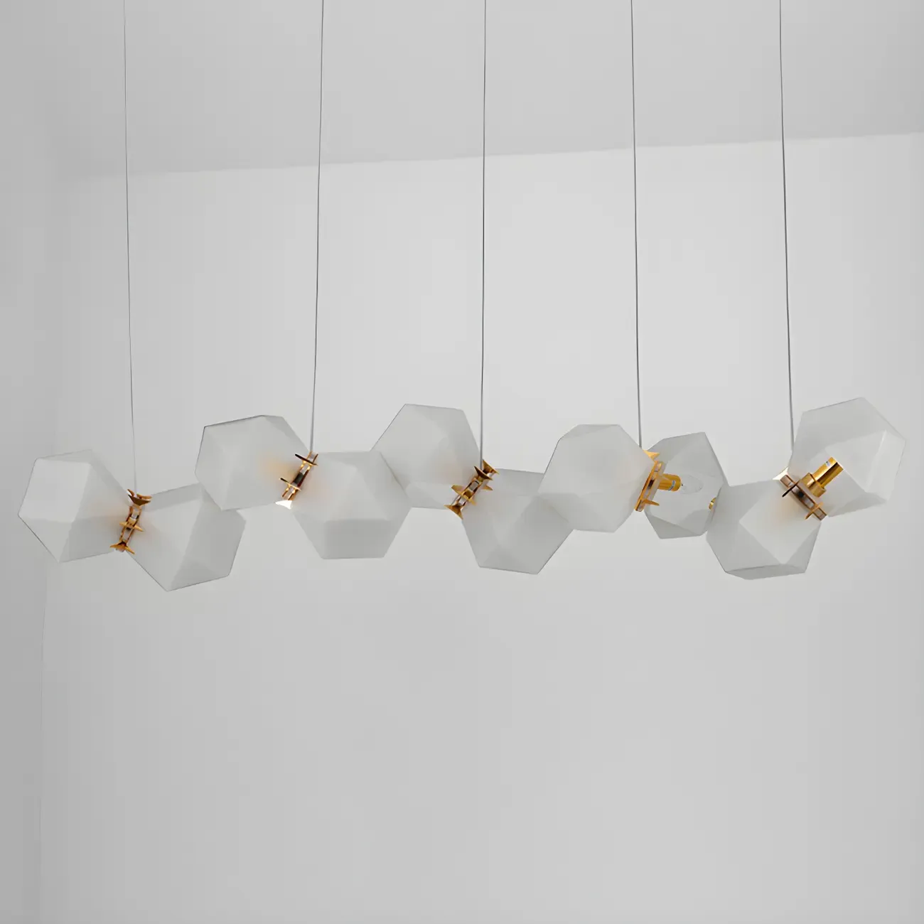 Simple Modern Glass Hexagonal Island Pendant Light
