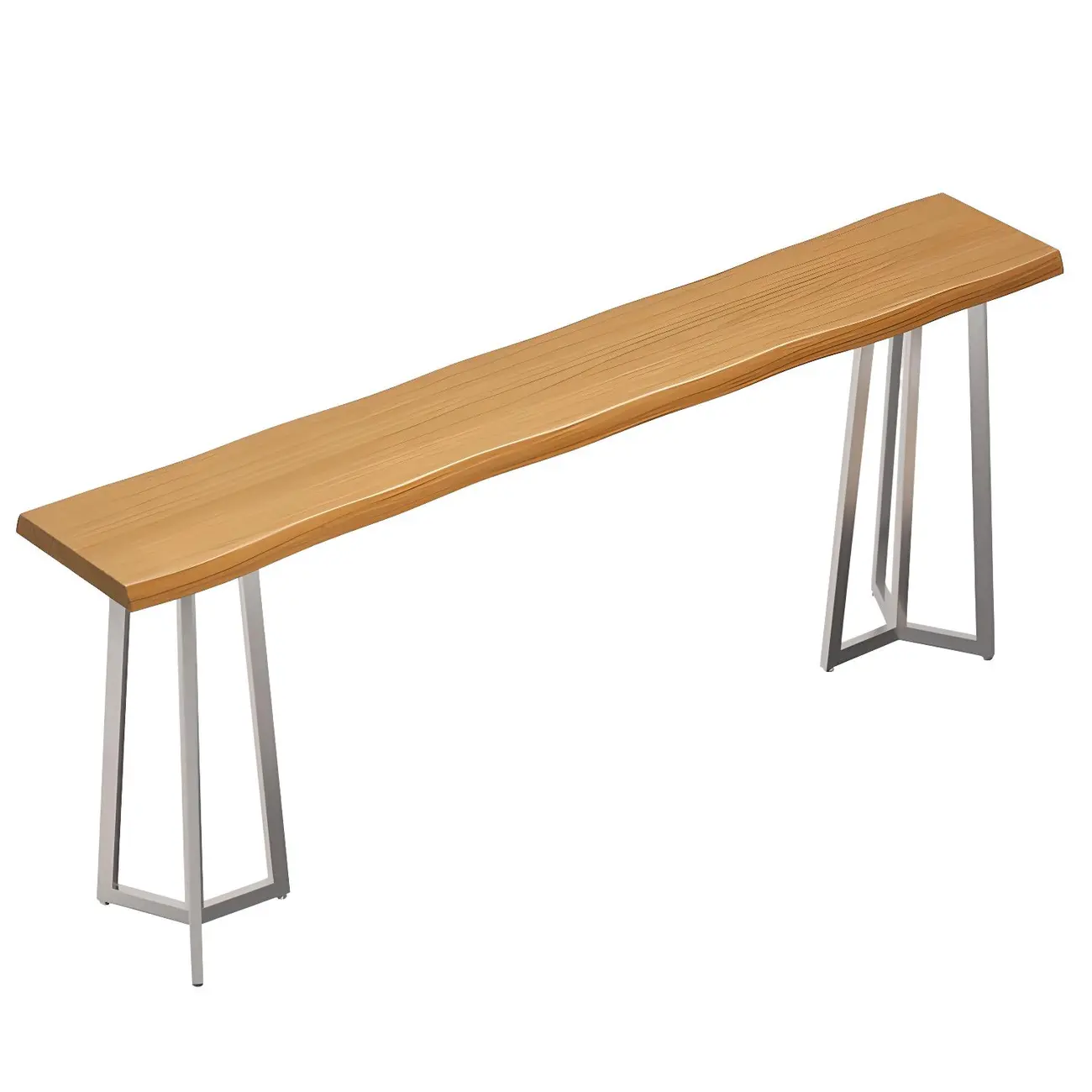 Stylish Sliver Base Wooden Bar Height Table for Pub