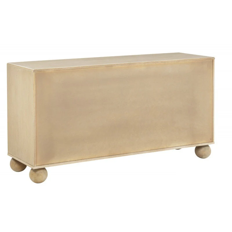 Modern Minimalist 6 Drawer Dresser with Fluted Panels and Rounded Legs