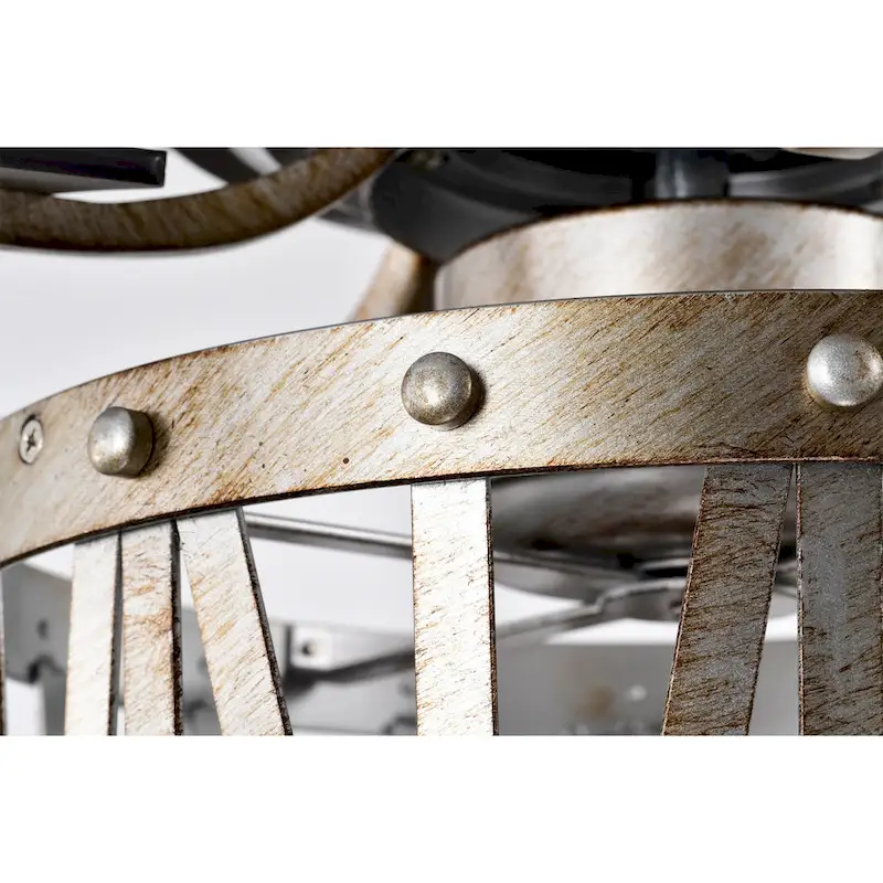 Emani 52 Inch Brushed Antique Silver Finish Ceiling Fan with Remote