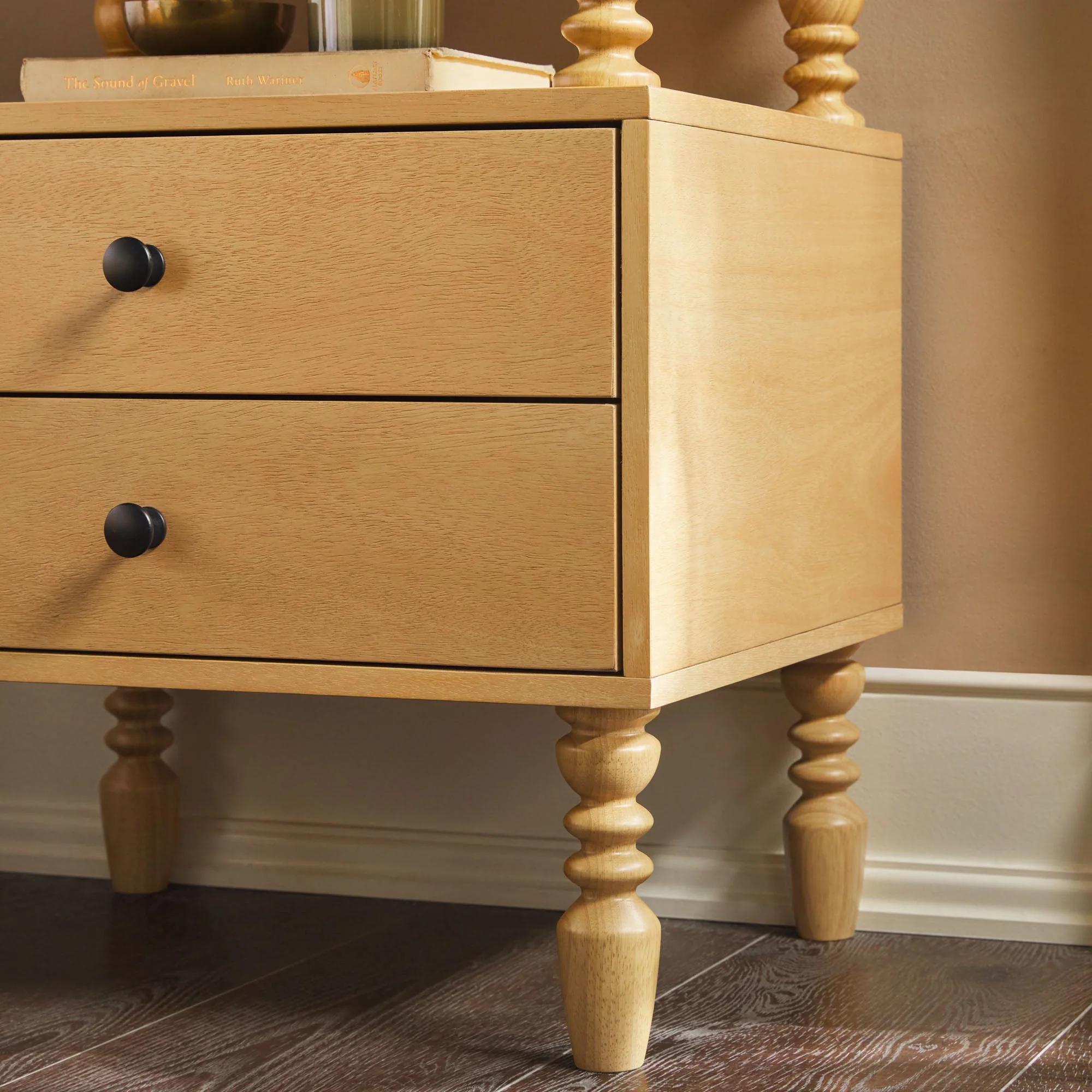 Traditional Vivienne Easy Assembly Solid Wood Nightstand