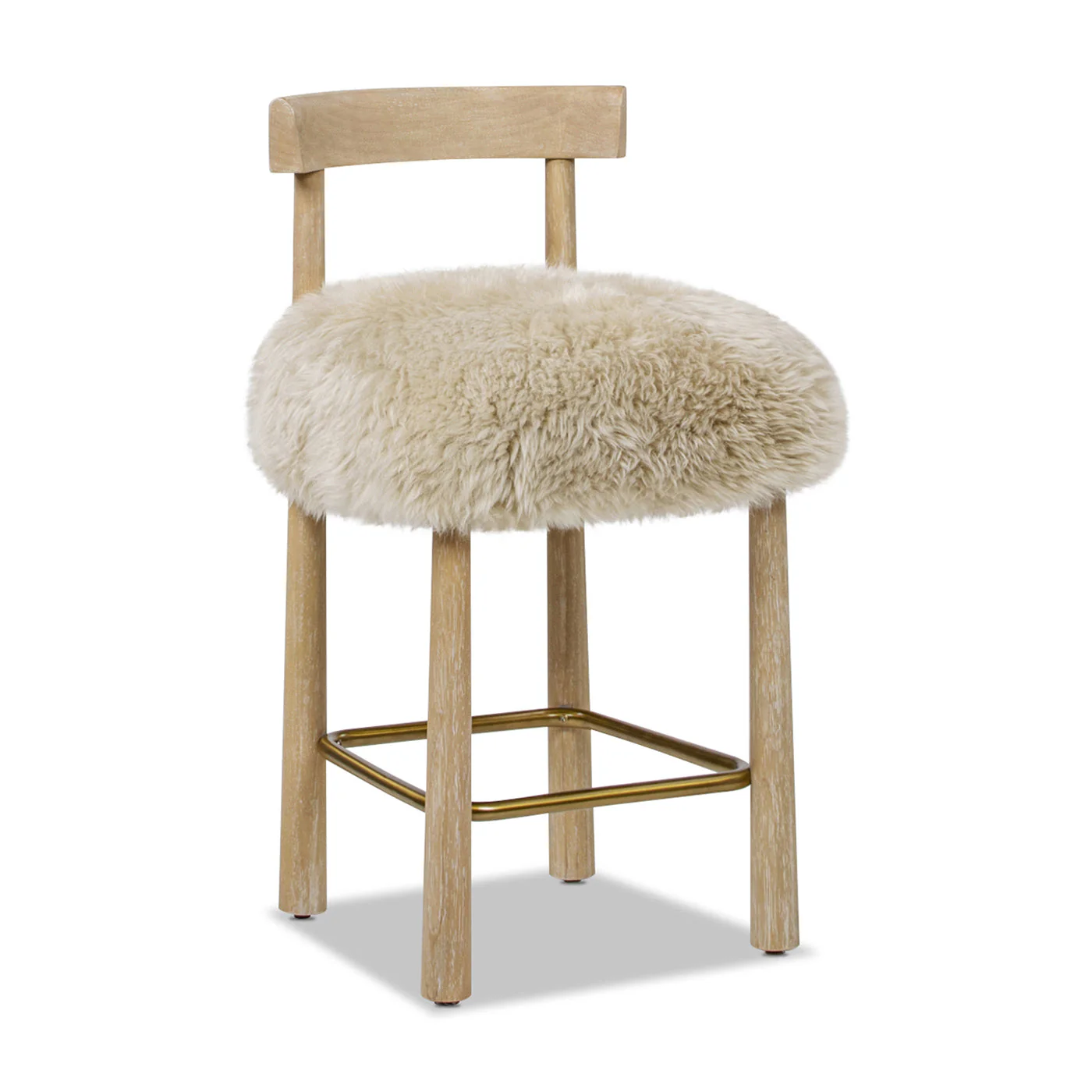 Arden 27.5 Genuine Fur Counter Height Bar Stool