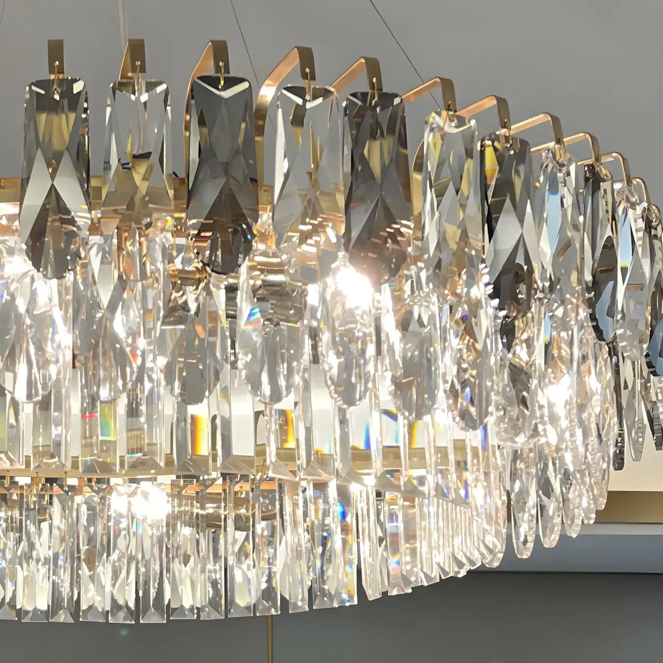 Elegant Modern Oval Clear Crystal Chandelier