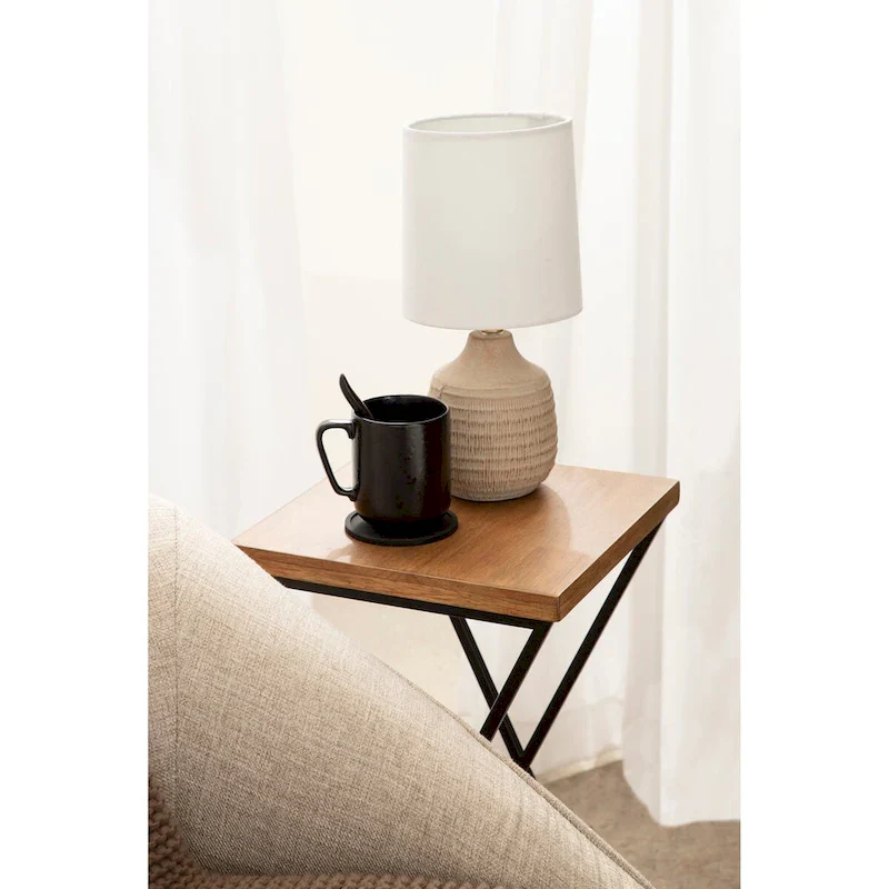 Kate and Laurel Elix Wood and Metal Table and Plant Stand