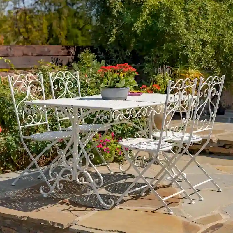 Five-Piece Metal Dining Set Solebury - 51.18 L x 33.07 W x 29.92 H