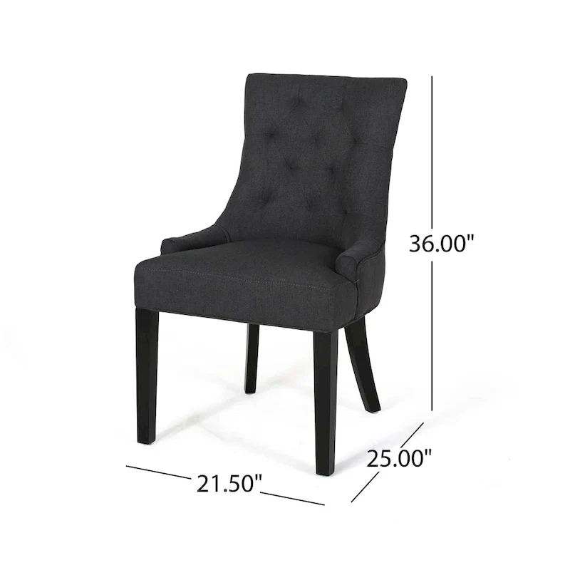 Set of 2 Fabric Upholstered Dining Chair with Tapered Legs