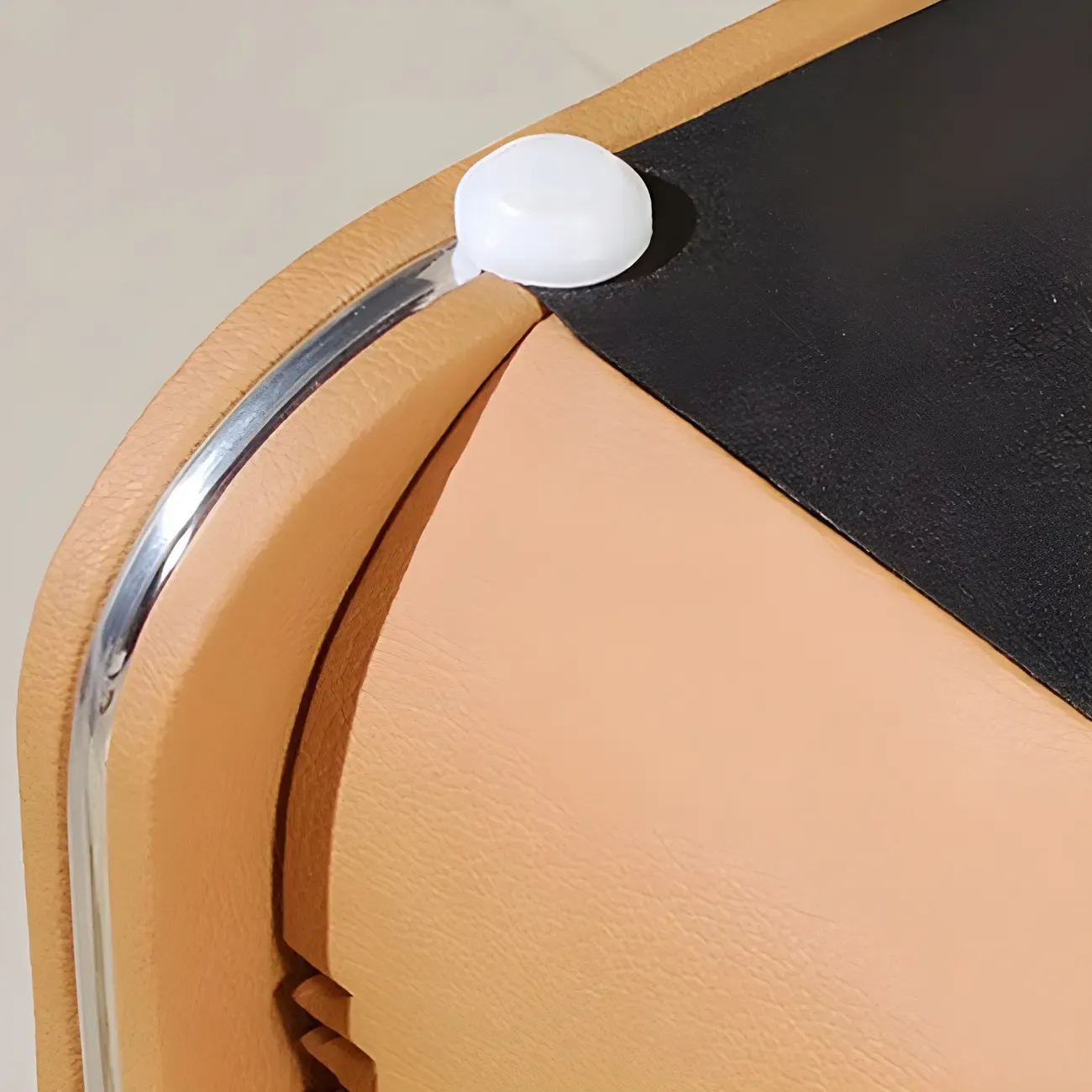 Stylish Narrow Faux Leather Bedside Table with 2 Drawers