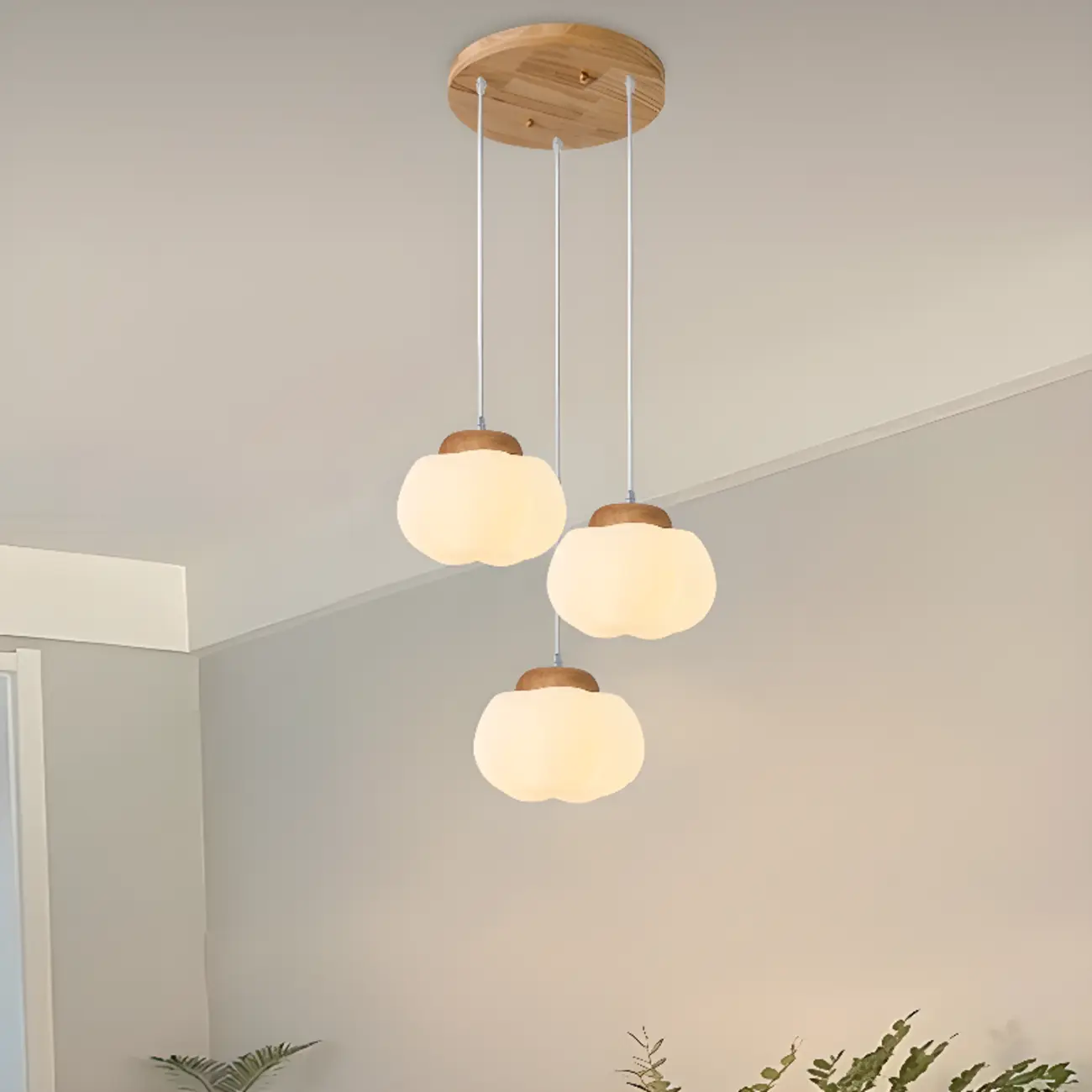 Glam Pumpkin Shape Pendant Light with Adjustable Hanging