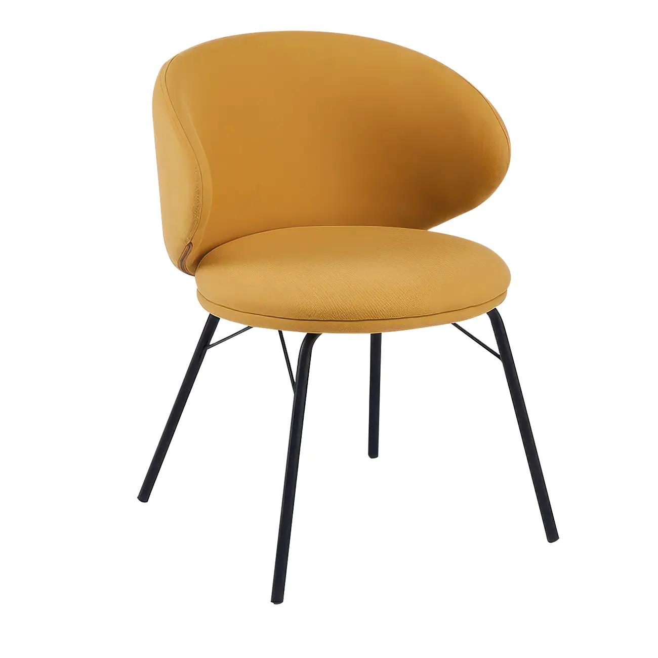 Modern Leathaire Upholstered Metal Leg Dining Chair