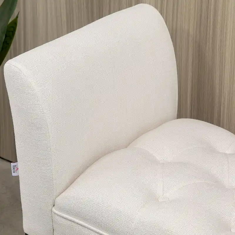 HOMCOM End of Bed Bench with Button Tufted Design, Upholstered Bench