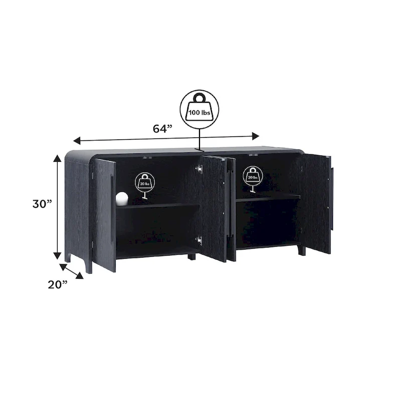 Middlebrook Modern 64-inch Sideboard with Rounded Edges