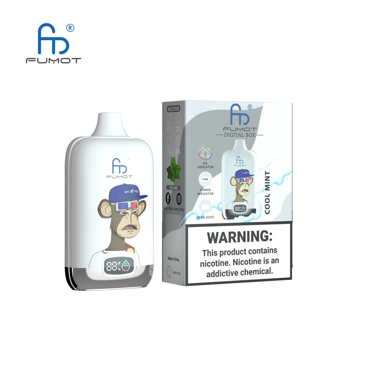Fumot Digital Box 12000 Cool Mint – Einweg-Vape mit Einzelverpackung