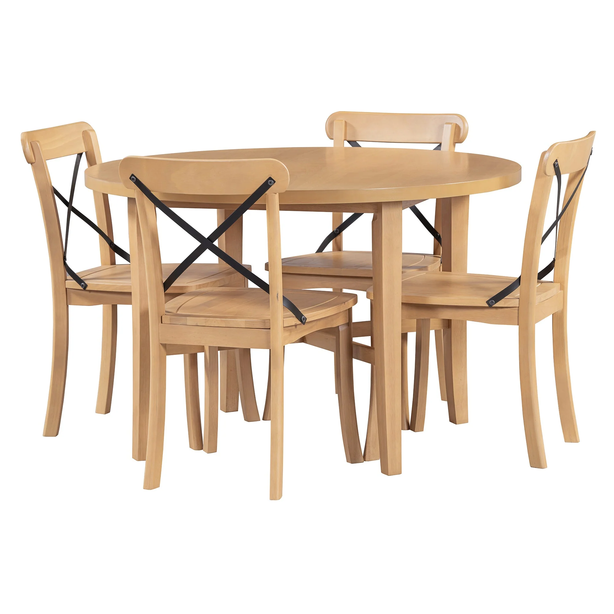 Walker Edison | Retro Simple 5-piece Dining Set with 4 Chairs