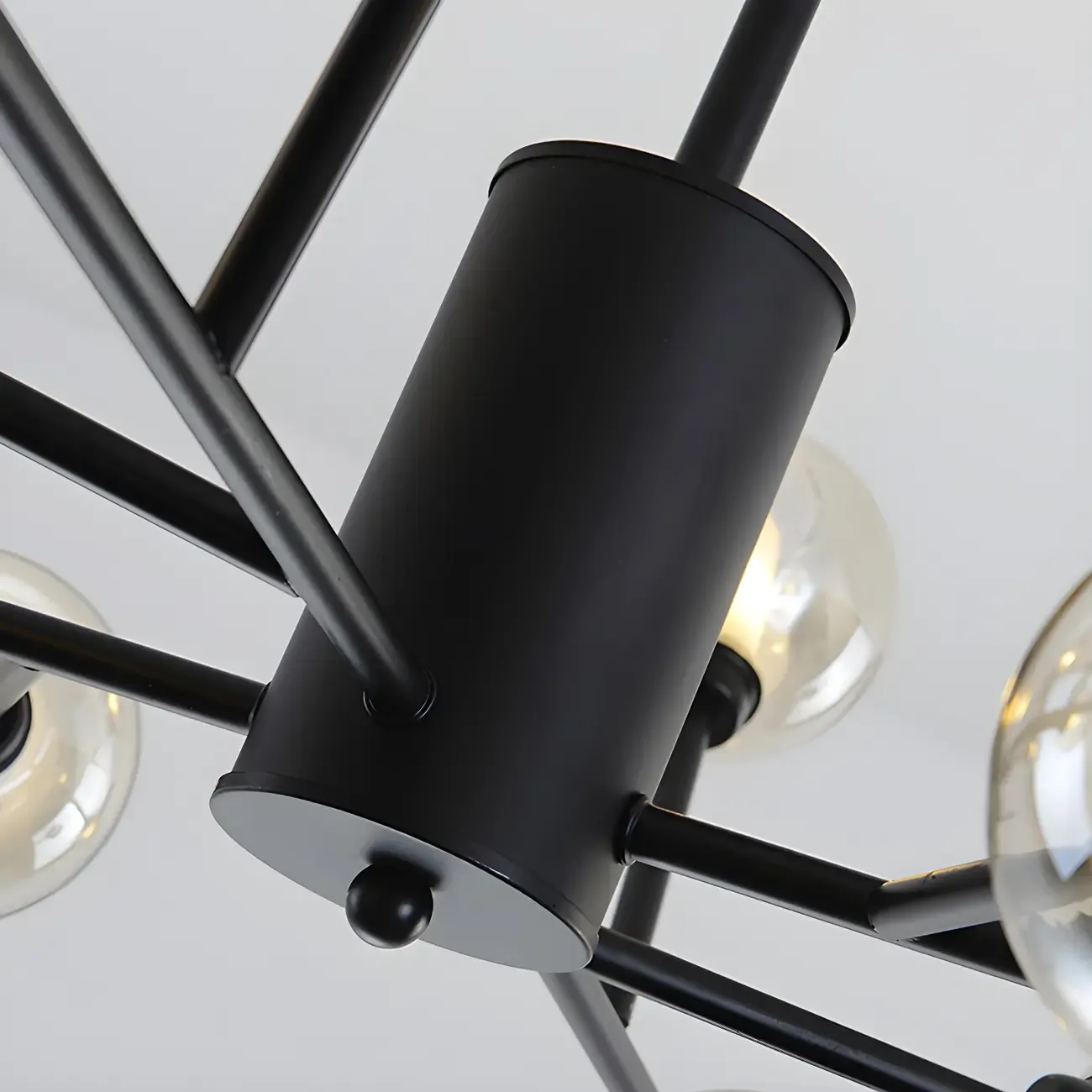 Modern Gold Metal Glass Globe Sputnik Chandelier