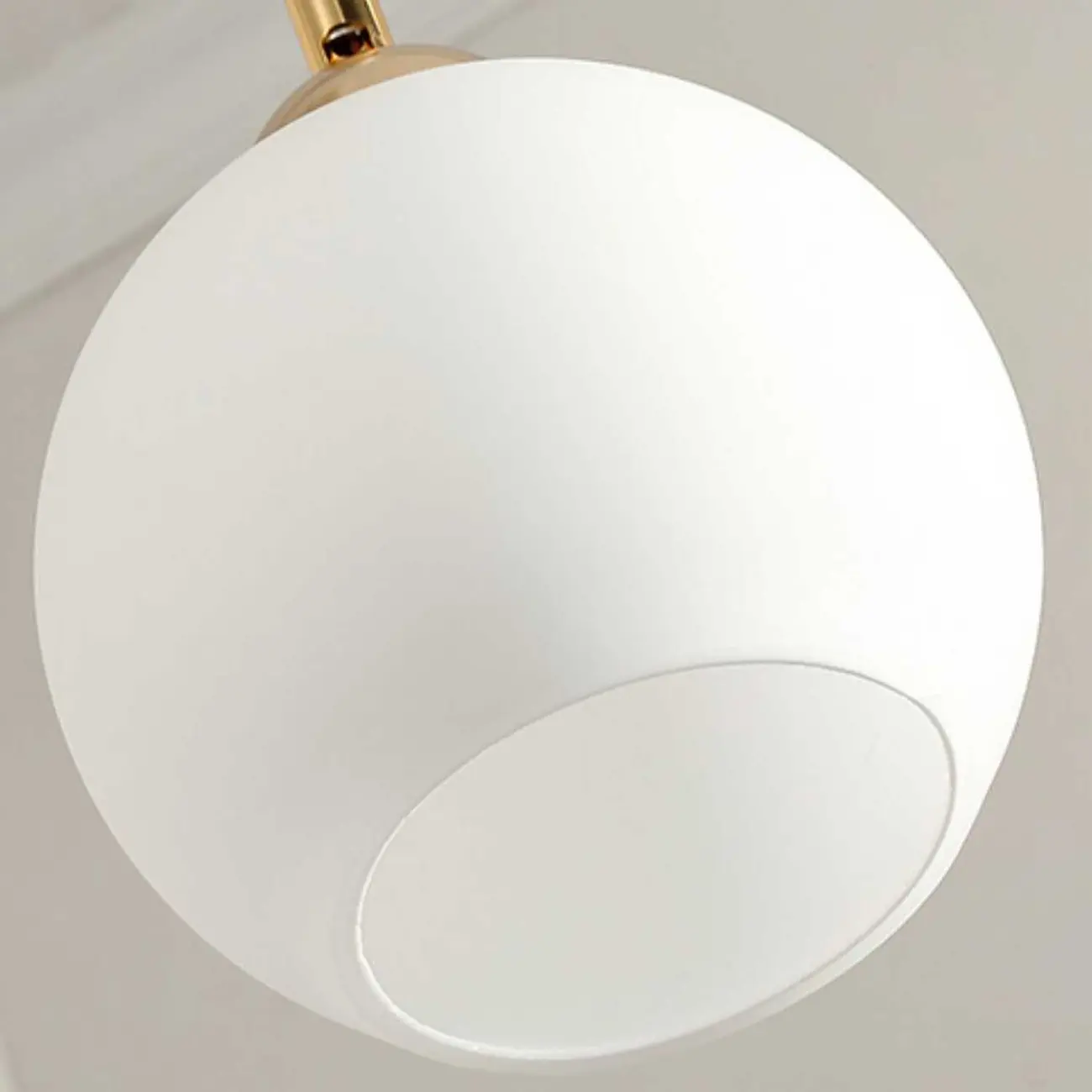 Modern Curved White Glass Dome Semi Flush Track Light
