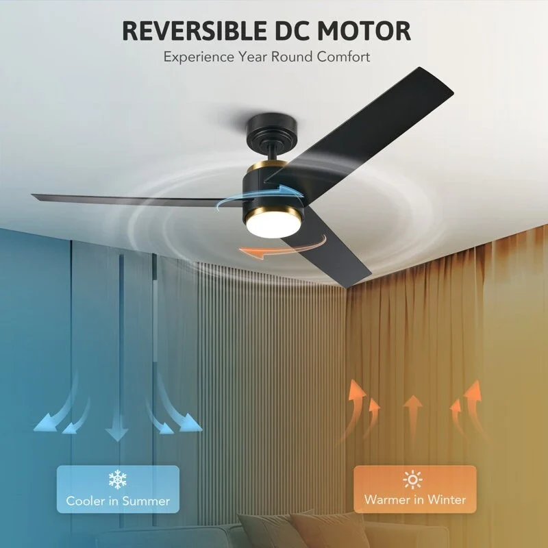 CO-Z 52  LED Ceiling Fan with Dimmable Light Kit and Remote Control - 52 Inches