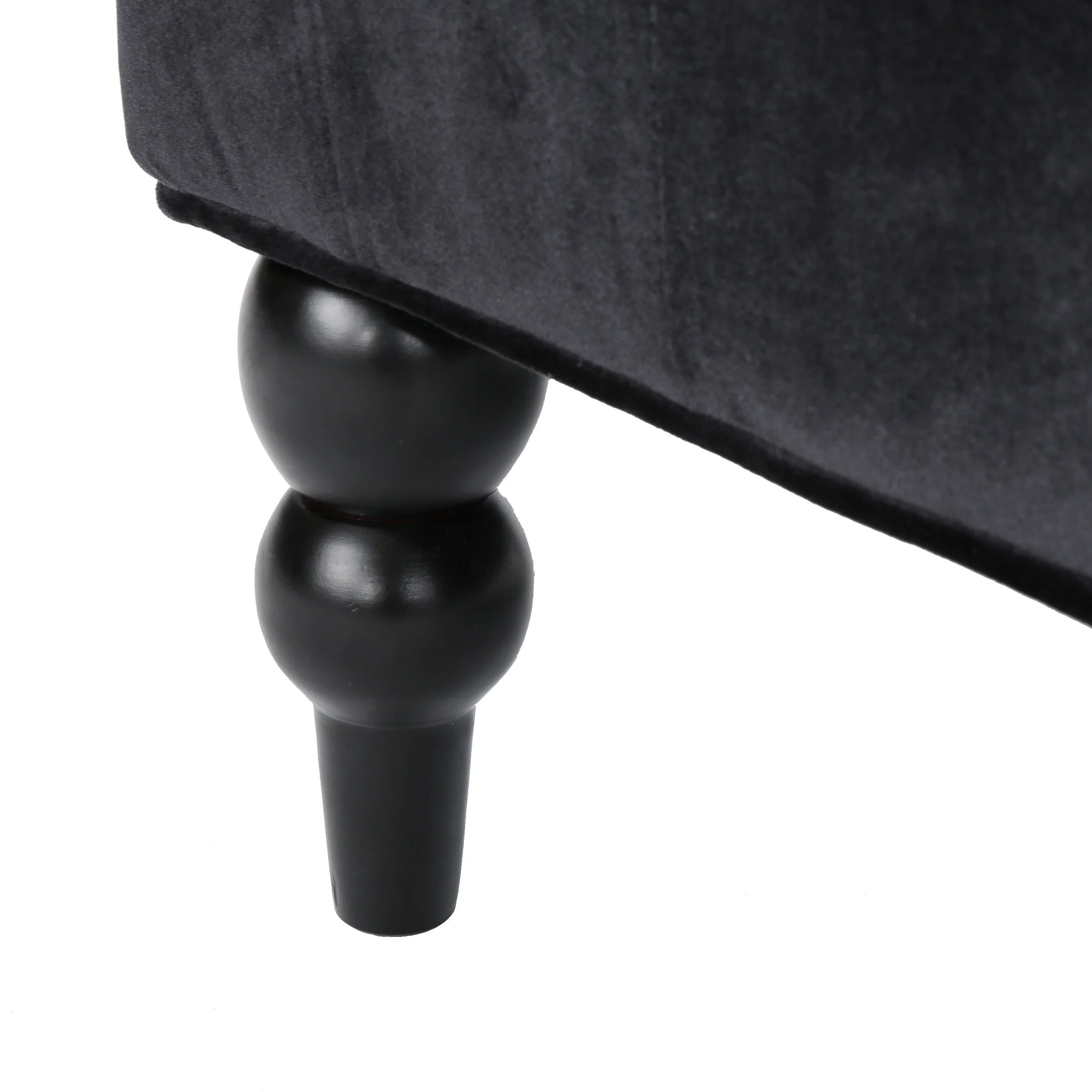 Black Velvet Button Tufted High Wingback Loveseat Sofa
