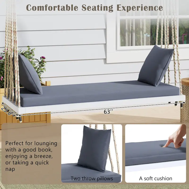 Patio Wooden Swing Chair