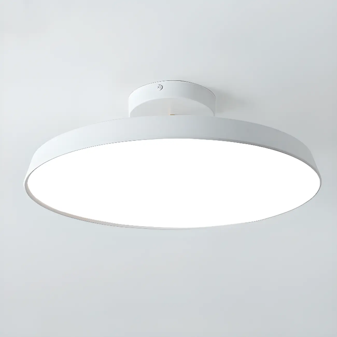 Modern Grey Round Dimmable Semi Flush LED Ceiling Light