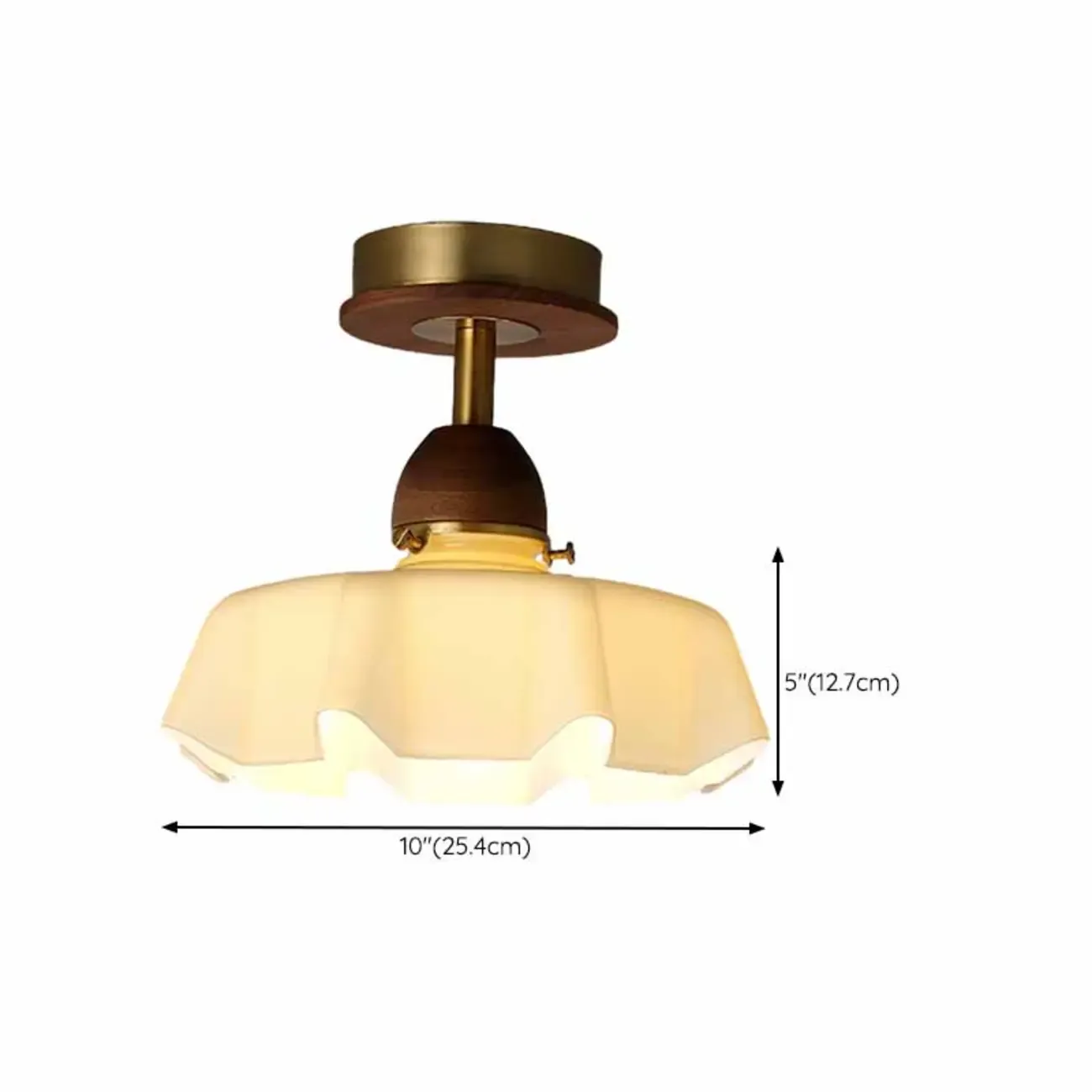 Caramel Gradient Glass Dome Semi Flush Ceiling Light