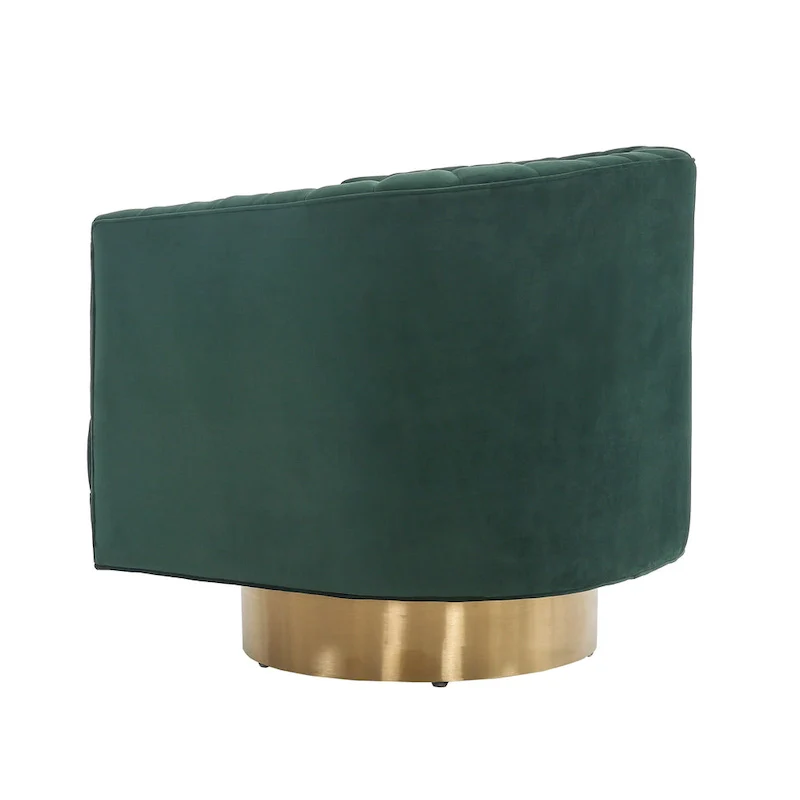 SAFAVIEH Couture Matejka Swivel Channel Tufted Barrel Chair - 28 W x 31 L x 30 H - 28Wx31Dx30H