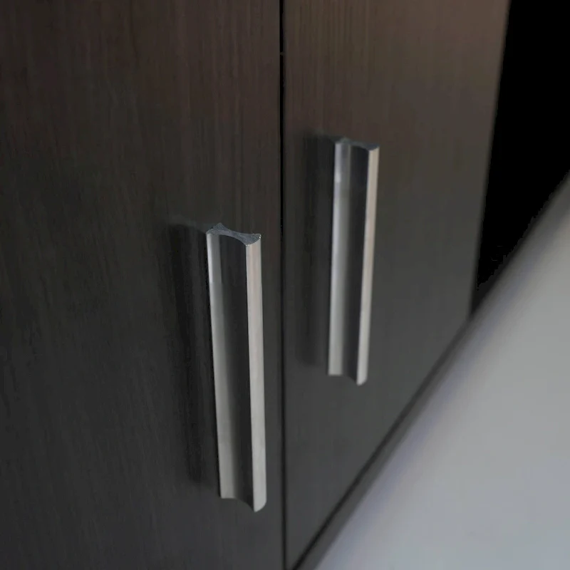 Avery 55-inch 2-Drawer 4-Shelf TV Stand in Steel