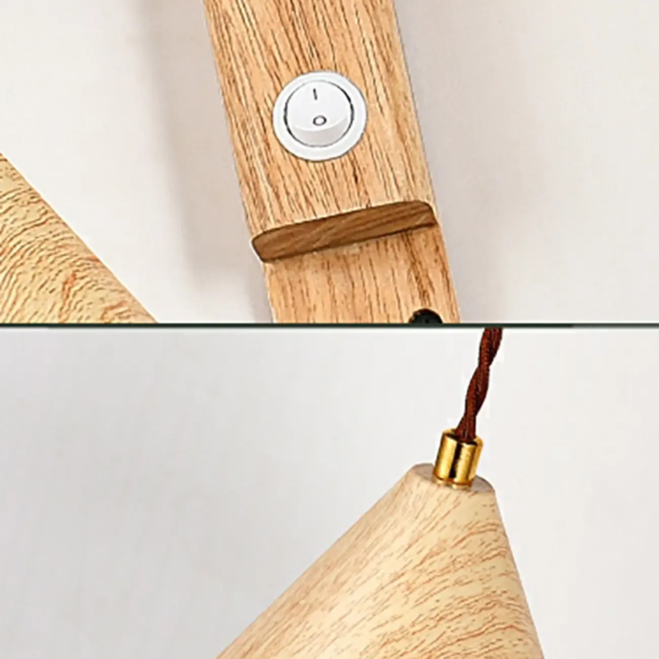 Wooden Cone Shade Swing Arm Wall Light