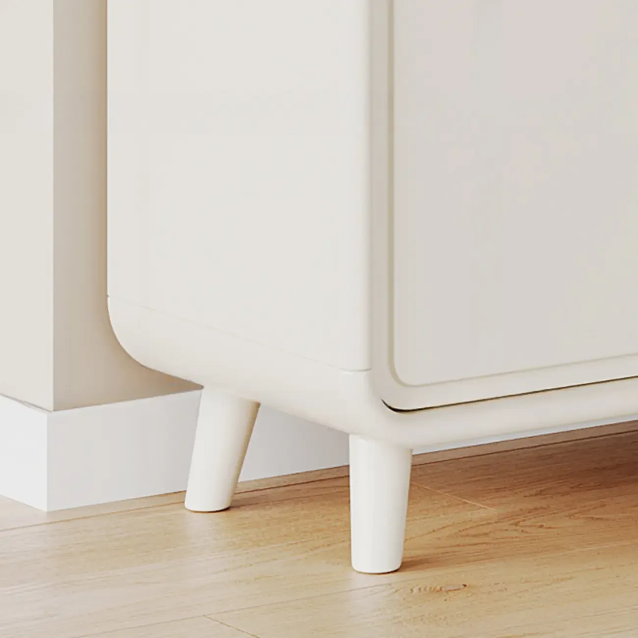 Entryway Solid Wood Shoe Cabinet in White