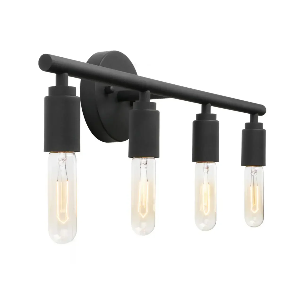 Industrial Black Metal 4-Light Cylinder Vanity Lights