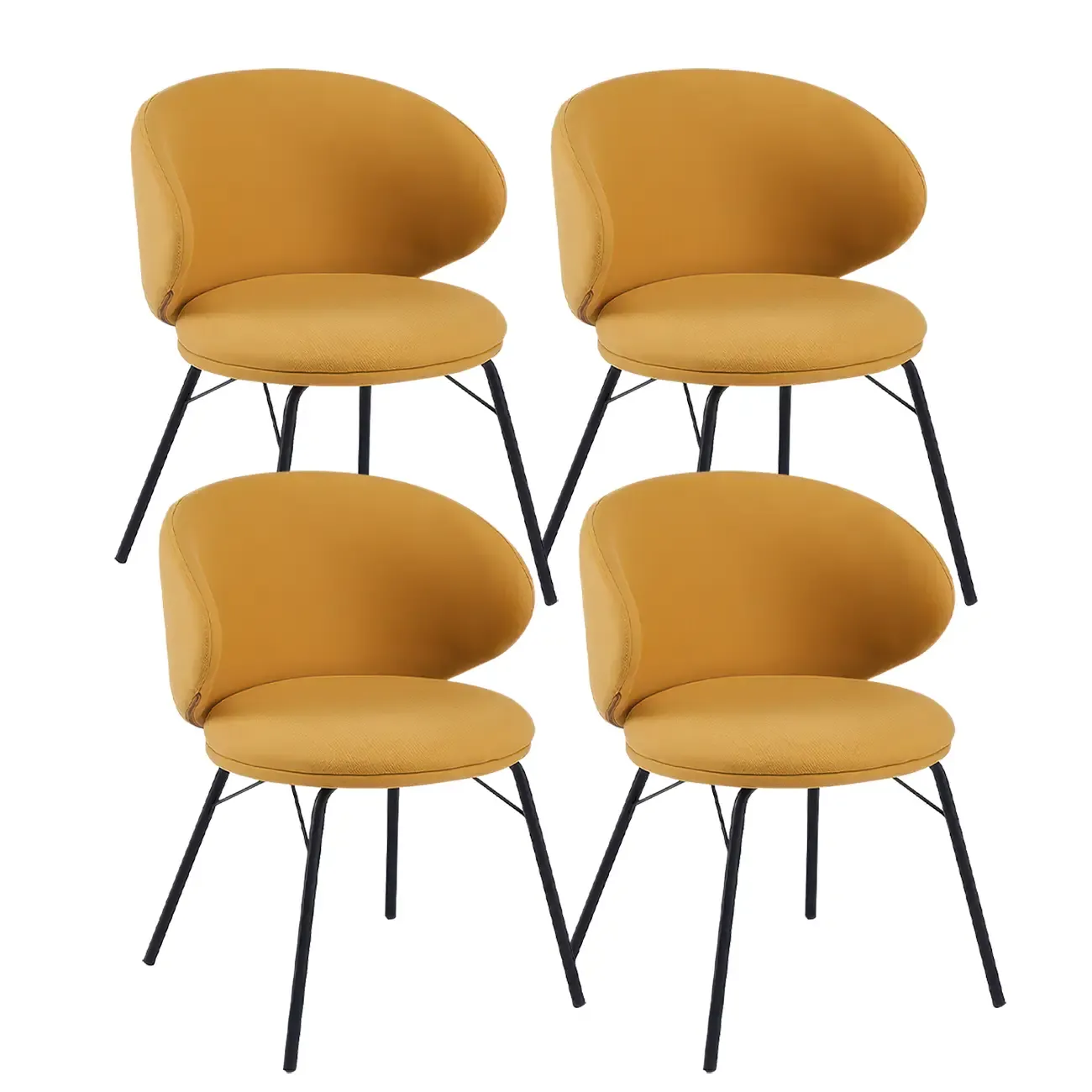 Modern Leathaire Upholstered Metal Leg Dining Chair