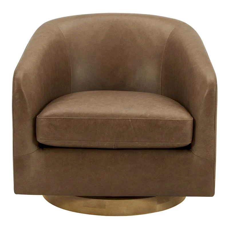 Aurelle Home Modern Upholsted Swivel Barrel Chair