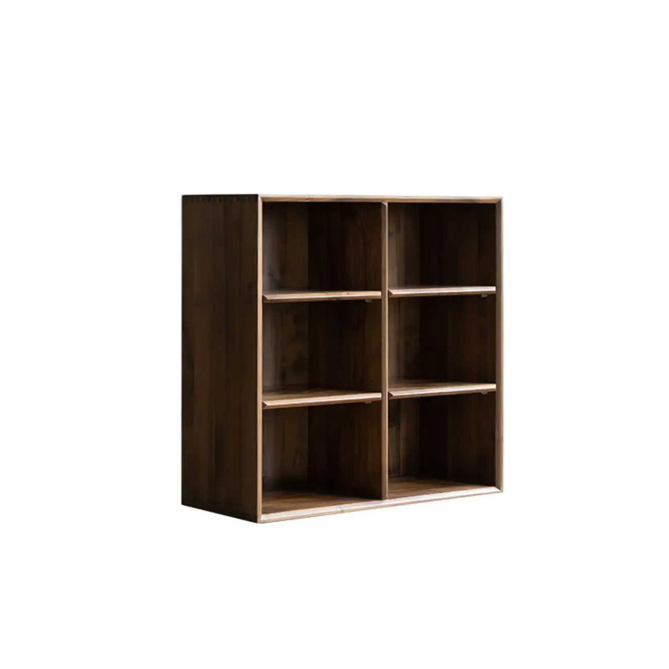 Wood Brown Cube Storage Bookcase with Drawers