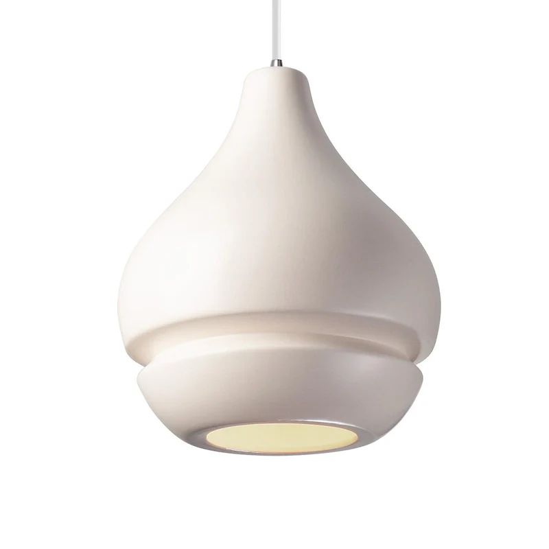 Carson Carrington Sallberg Polished Chrome Matte White Pendant - Polished Chrome, Matte White, White