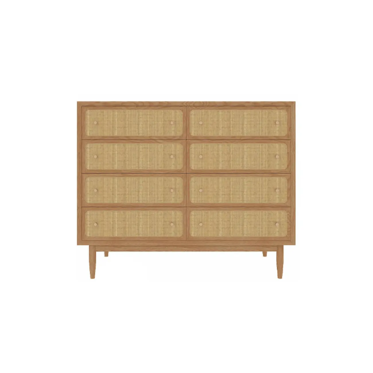 Tropical Wooden Dresser with Drawers and Gold Handles