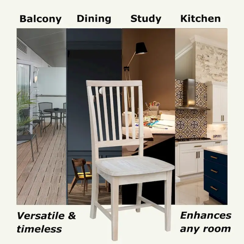 Solid Wood Mission Dining Side Chairs, Set of 2