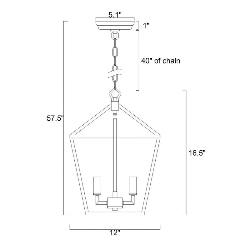 Renzo 12 in. 4-Light Farmhouse White Pendant Light with Caged Metal Shade - N/A