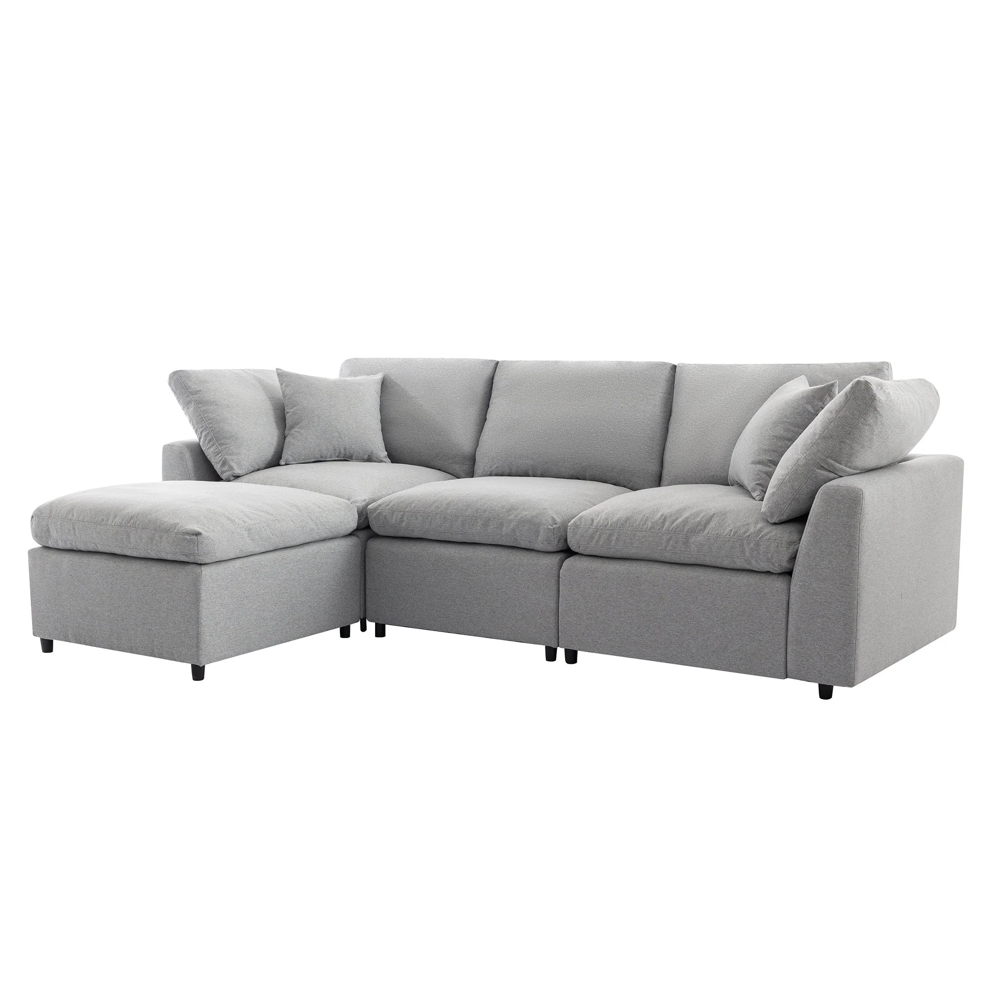 Walker Edison | Down Filled Convertible Sectional Sofa with Reversible Chaise